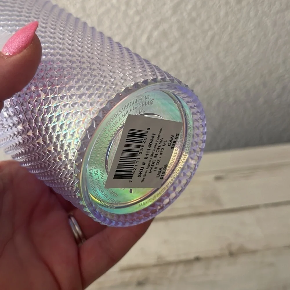 Starbucks 2023 Iridescent Studded 16OZ Cold Cup Tumbler.